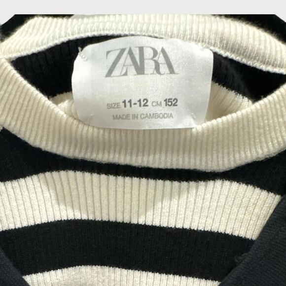 Zara Black Pinafore and Striped Sweater SZ 11-12 EUC - Picture 3 of 5